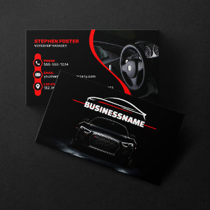 Carte De Visite Red & Black Professional Automotive Détail de la v