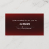 Carte de visite Red Black Script Monogram Manager (Dos)