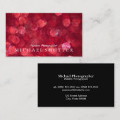 Carte De Visite Red Bokeh (Devant / Derrière)