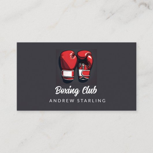 Carte De Visite Red Boxing club simple et audacieux (Devant)