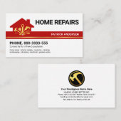 Carte De Visite Red Building Bordure Gold Handman Outils (Devant / Derrière)