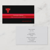 Carte De Visite Red Bull sur noir avec bande rouge métallique (Devant / Derrière)