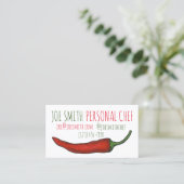 Carte De Visite Red Chili Chili Pepper Chef Restaurant Cuisine Cui (Debout devant)