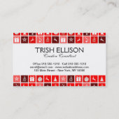 Carte De Visite Red Christmas Holiday Cute Tree Reinder (Dos)