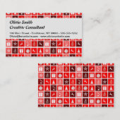 Carte De Visite Red Christmas Holiday Cute Tree Reinder (Devant / Derrière)