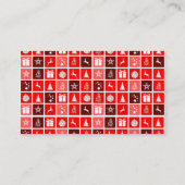 Carte De Visite Red Christmas Holiday Cute Tree Reinder (Dos)