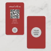 Carte De Visite Red Connect with Us QR Code (Devant / Derrière)