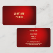 Carte De Visite Red Damask Gold Texte Modèle Élégant Professionnel (Devant / Derrière)