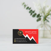 Carte De Visite Red Electric Lightning Powers Your Name (Debout devant)