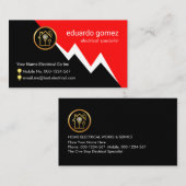 Carte De Visite Red Electric Lightning Powers Your Name (Devant / Derrière)