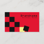 Carte De Visite Red et Black Chessboard Light Jaune Professionnel (Devant)