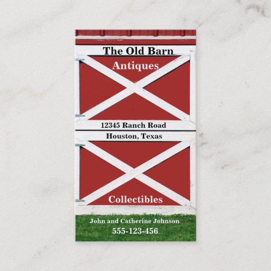 Carte de visite Red Farm Barn Door (Devant)