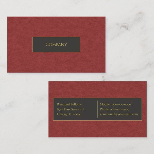 Carte de visite Red Faux (Devant / Derrière)