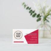 Carte De Visite Red Forme QR Code Professionnel Entreprise Moderne (Debout devant)