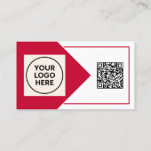 Carte De Visite Red Forme QR Code Professionnel Entreprise Moderne (Dos)