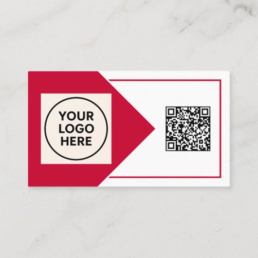 Carte De Visite Red Forme QR Code Professionnel Entreprise Moderne (Dos)