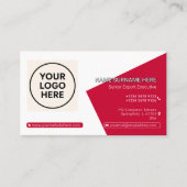 Carte De Visite Red Forme QR Code Professionnel Entreprise Moderne (Devant)