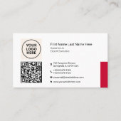 Carte De Visite Red Forme QR Professionnel Moderne Entreprise (Devant)
