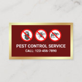 Carte De Visite Red Gold Bugs Remoding Pest Control Service (Devant)