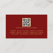 Carte De Visite Red Gold Handyman Repair & Maintenance QR Code (Dos)