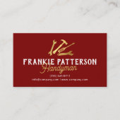 Carte De Visite Red Gold Handyman Repair & Maintenance QR Code (Devant)