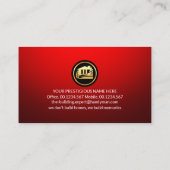 Carte De Visite Red Gold Handyman Tools Stripe (Dos)