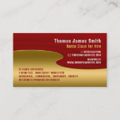 Carte De Visite Red & Gold, Santa Claus Entertainer (Dos)
