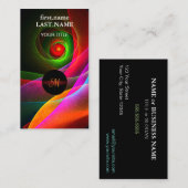 Carte De Visite Red Green Orange Modern Abstrait Art Motif #22 (Devant / Derrière)