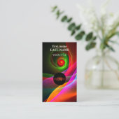 Carte De Visite Red Green Orange Modern Abstrait Art Motif #22 (Debout devant)