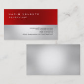 Carte De Visite Red Grey Élégant Simple Plain Professional (Devant / Derrière)