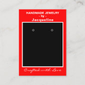 Carte De Visite Red Handmade Jewelry Earrings Display QR Codes (Devant)