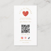 Carte De Visite Red Heart Love & Thanks Supporting Small Business (Devant)