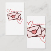 Carte De Visite Red Hearth Happy Valentine's Day (Devant / Derrière)