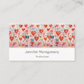 Carte De Visite Red Hearts Whimsical Love Motif (Devant)