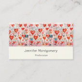 Carte De Visite Red Hearts Whimsical Love Motif (Devant)