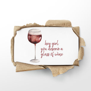 Carte De Visite Red Hey Girl Vous Méritez Un Verre De Vin Citation