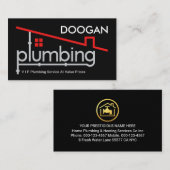 Carte De Visite Red Home Plumbing Pipe System Plumber Repair (Devant / Derrière)