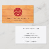 Carte De Visite Red Home Repair Logo Bois Grain (Devant / Derrière)