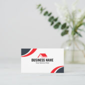 Carte De Visite Red House Roof Modern Real Estate Agent (Debout devant)