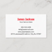 Carte De Visite Red House Roof Modern Real Estate Agent (Dos)