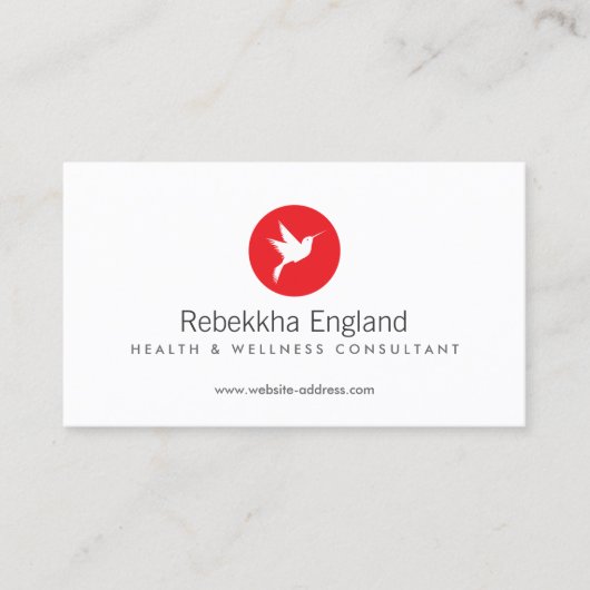 Carte De Visite Red Hummingbird Logo Soins de santé, Naturopath (Devant)