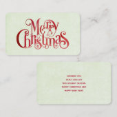 Carte De Visite Red Joyeux Noël Typographie Festive Police (Devant / Derrière)