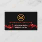 Carte De Visite Red Lightning Pulse Silver Car Logo Auto Détail (Devant)