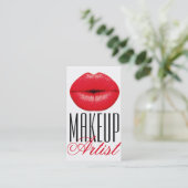 Carte De Visite Red Lips Make Up Artist Cosmetology Beauté (Debout devant)