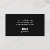 Carte De Visite Red Lips Makeup Artist Plain Black (Dos)