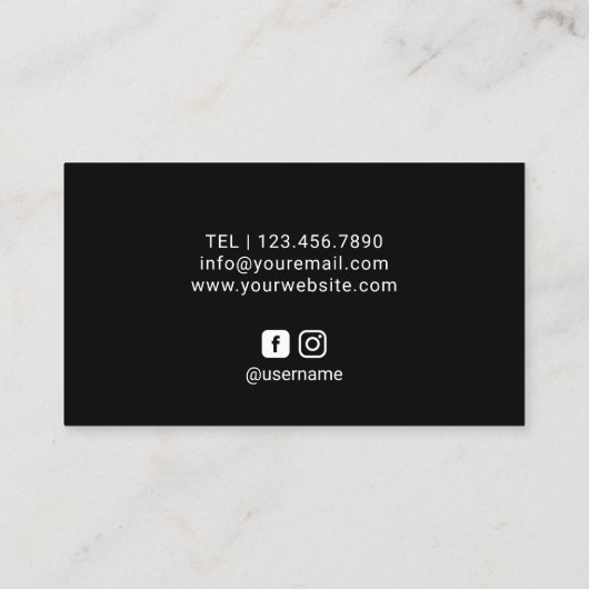 Carte De Visite Red Lips Makeup Artist Plain Black (Dos)