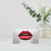 Carte De Visite Red Lips Retro Monochrome - Artiste de maquillage (Debout devant)