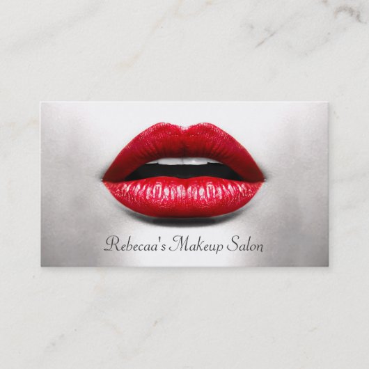 Carte De Visite Red Lips Retro Monochrome - Artiste de maquillage (Devant)