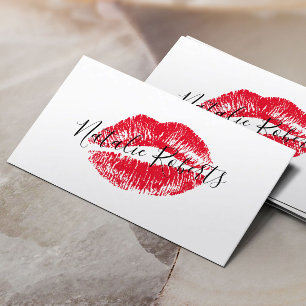 Carte De Visite Red Lipstick Kiss Signature Beauon Salon