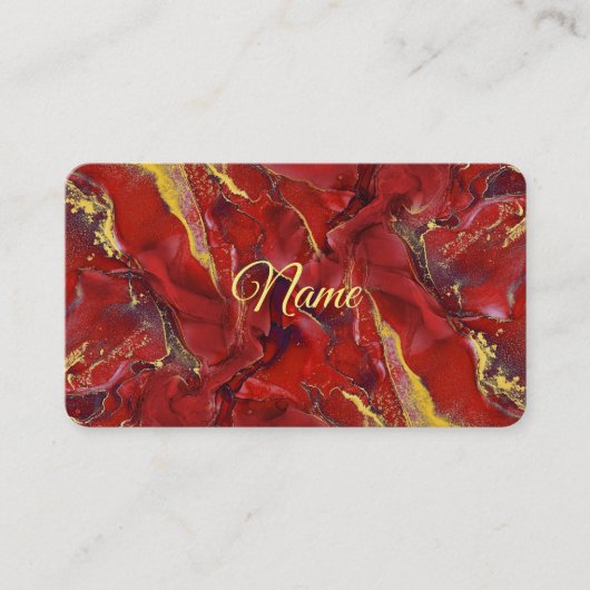 Carte De Visite Red Marble Business Card (Devant)